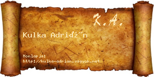 Kulka Adrián névjegykártya